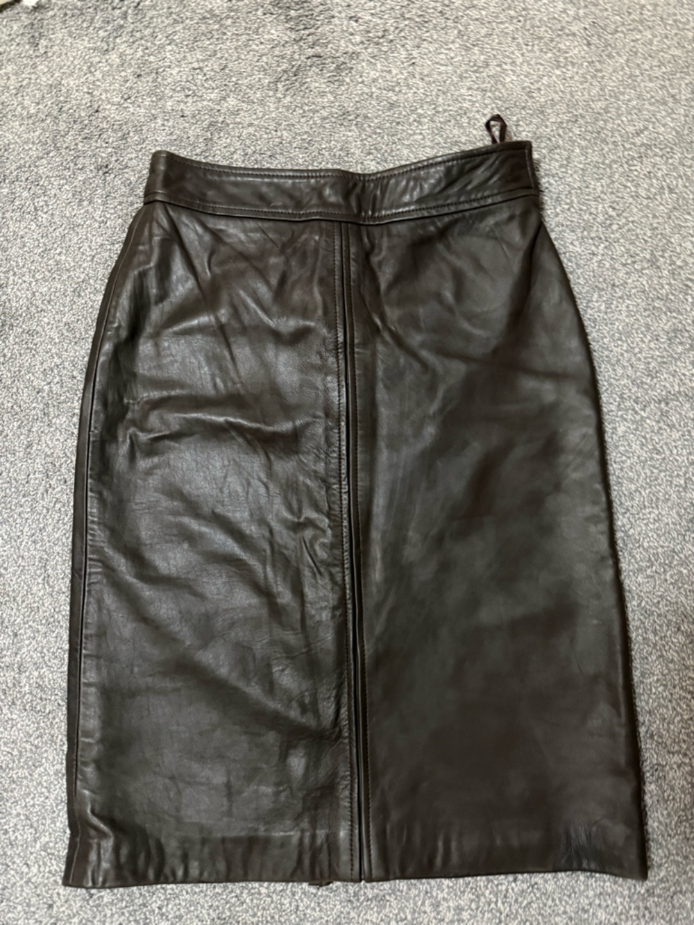 DKNY Classic Brown Leather Pencil Skirt 4